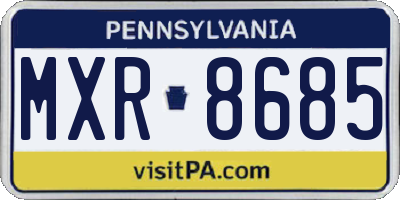 PA license plate MXR8685