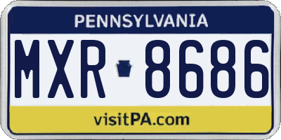 PA license plate MXR8686