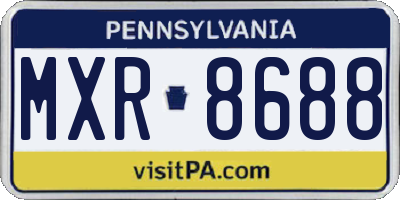 PA license plate MXR8688