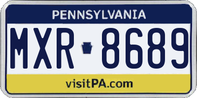 PA license plate MXR8689