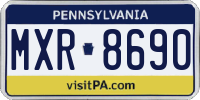 PA license plate MXR8690