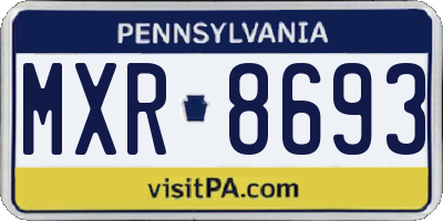 PA license plate MXR8693