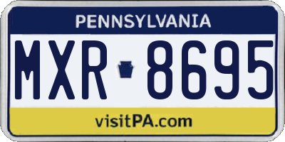 PA license plate MXR8695