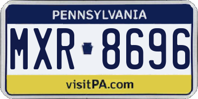 PA license plate MXR8696