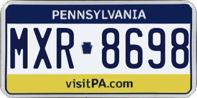 PA license plate MXR8698