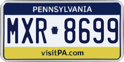 PA license plate MXR8699