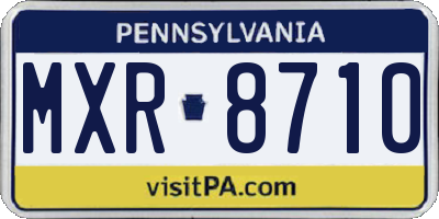 PA license plate MXR8710