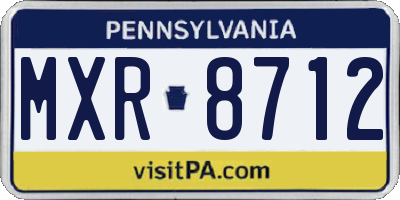 PA license plate MXR8712