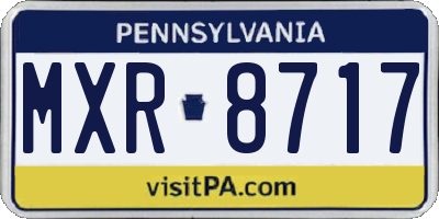 PA license plate MXR8717