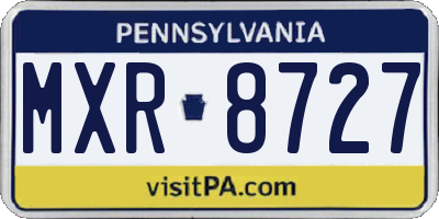 PA license plate MXR8727