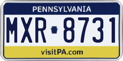 PA license plate MXR8731
