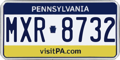 PA license plate MXR8732