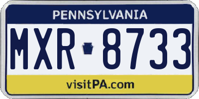 PA license plate MXR8733