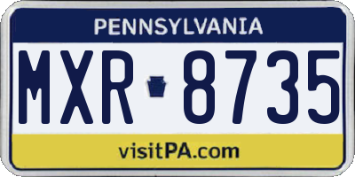 PA license plate MXR8735