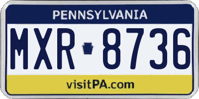 PA license plate MXR8736