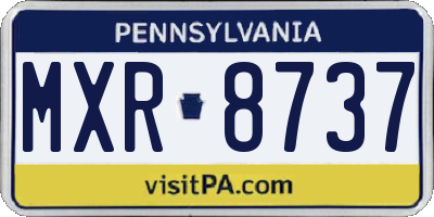 PA license plate MXR8737