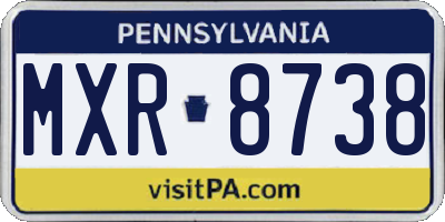 PA license plate MXR8738