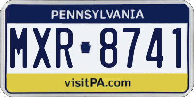 PA license plate MXR8741