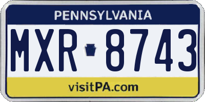 PA license plate MXR8743