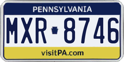 PA license plate MXR8746