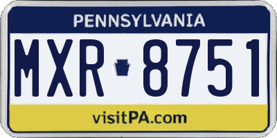 PA license plate MXR8751