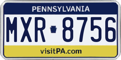 PA license plate MXR8756