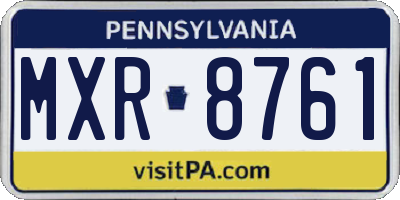 PA license plate MXR8761