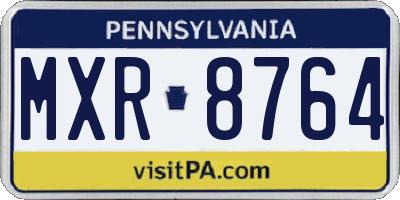 PA license plate MXR8764