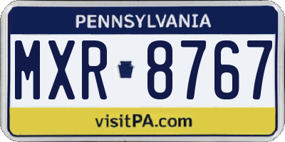 PA license plate MXR8767