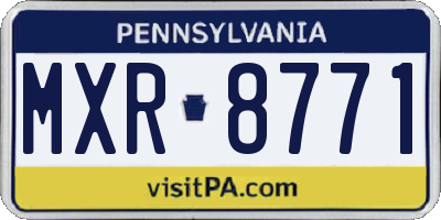 PA license plate MXR8771