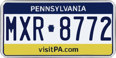 PA license plate MXR8772
