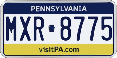 PA license plate MXR8775