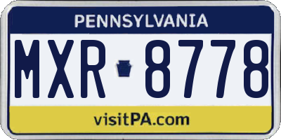 PA license plate MXR8778