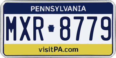 PA license plate MXR8779