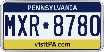 PA license plate MXR8780