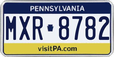 PA license plate MXR8782