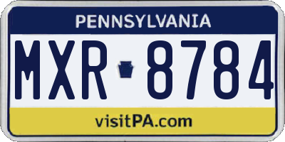 PA license plate MXR8784