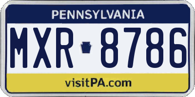PA license plate MXR8786