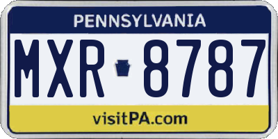 PA license plate MXR8787