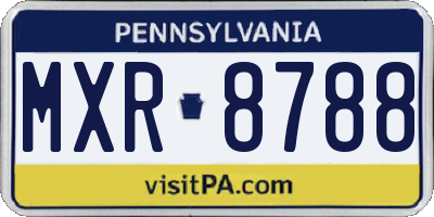 PA license plate MXR8788