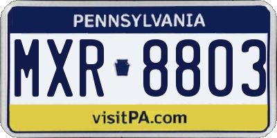 PA license plate MXR8803