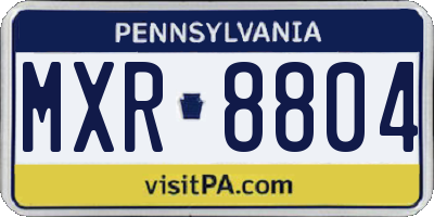 PA license plate MXR8804