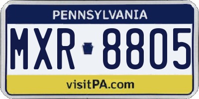 PA license plate MXR8805