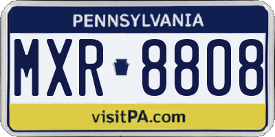 PA license plate MXR8808