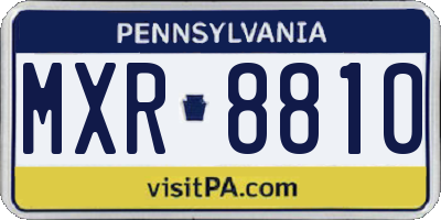 PA license plate MXR8810
