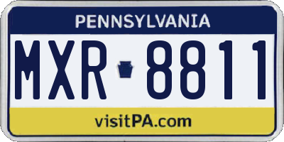 PA license plate MXR8811