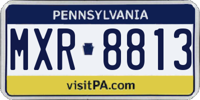 PA license plate MXR8813