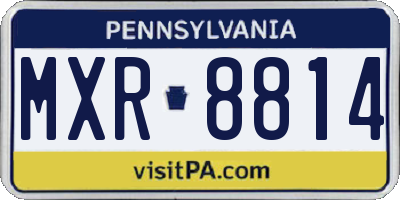 PA license plate MXR8814