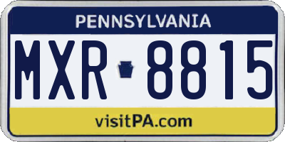 PA license plate MXR8815