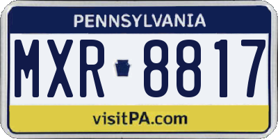 PA license plate MXR8817